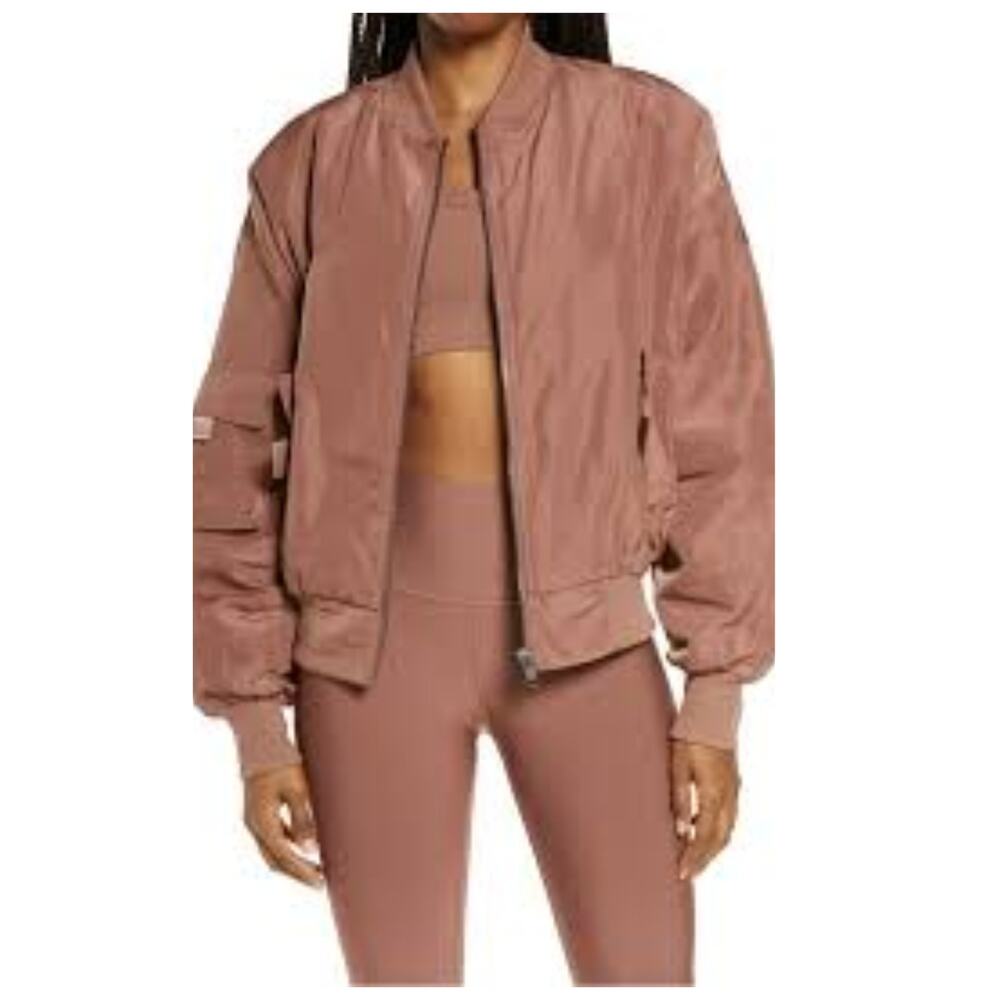 NEW ALO YOGA It Girl Bomber Jacket In Chestnut Size Small - Picture 6 of 15